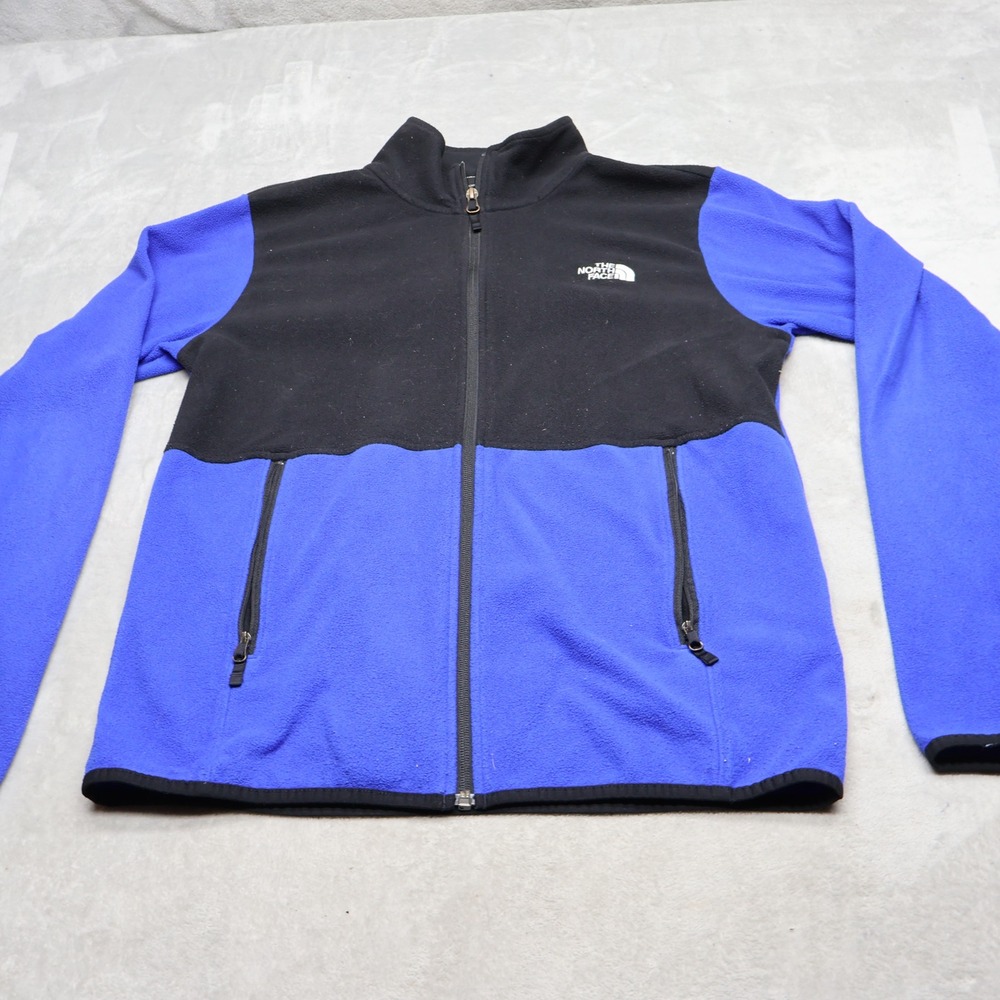 North Face Jacket Mens Small Blue Glacier Fleece Full Zip Light Layering Outdoor